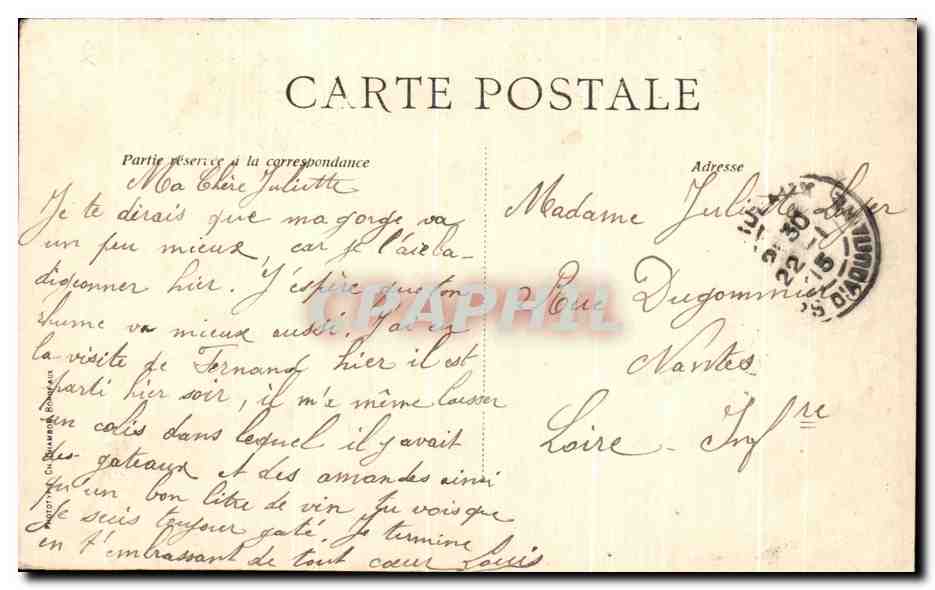 CPA Bordeaux Cathedrale St Andre Et tour Pey Berland — Verso