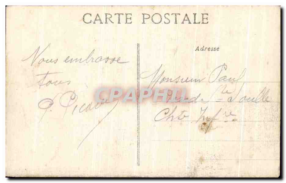 CPA Frevent Viaduc detruit le 28 Aout 1914 Par le Genie Train Militaria  — Verso