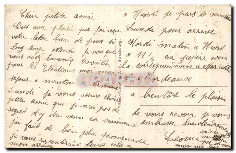 CPA Nice Quai Des Etats Linis — Verso