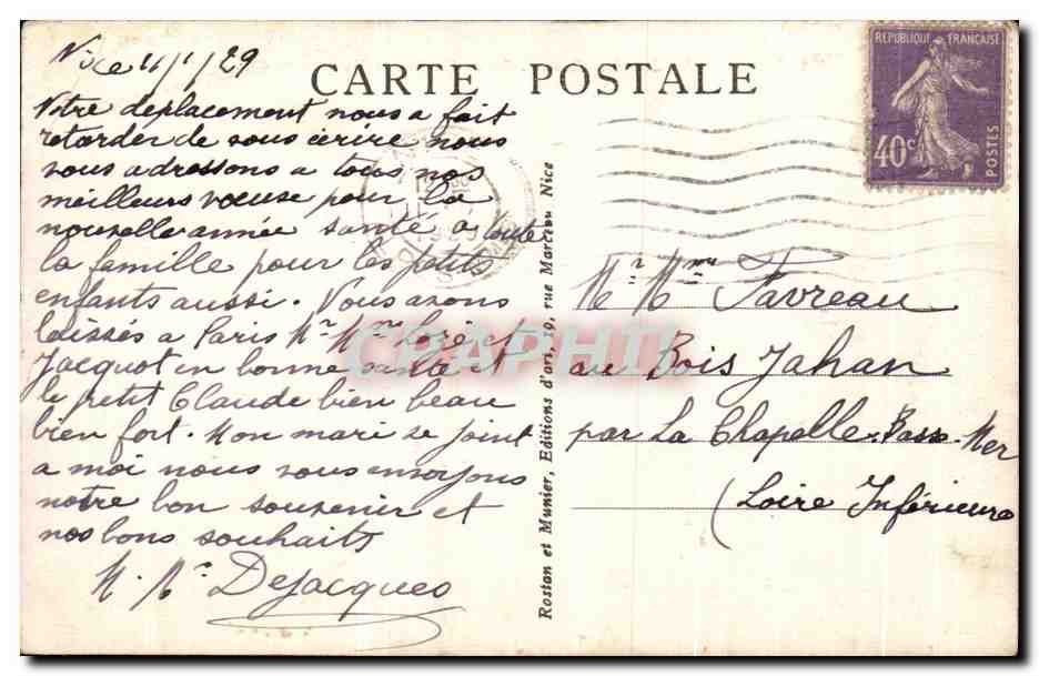 CPA Nice La Jardin Albert Ier et la Jetee Promenade  — Rückseite