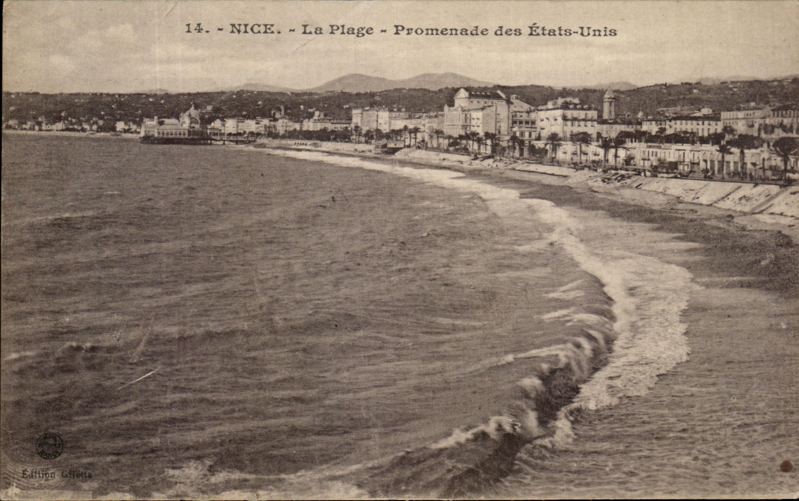 CPA Nice La Plage Promenade des Etats Unis
