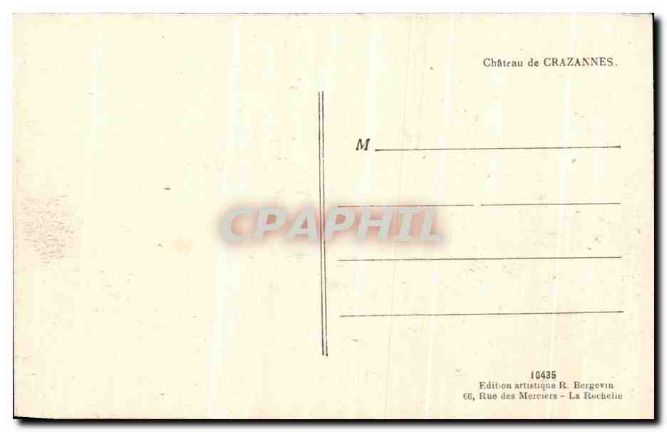 CPA Chateau de Chazannes  — Back