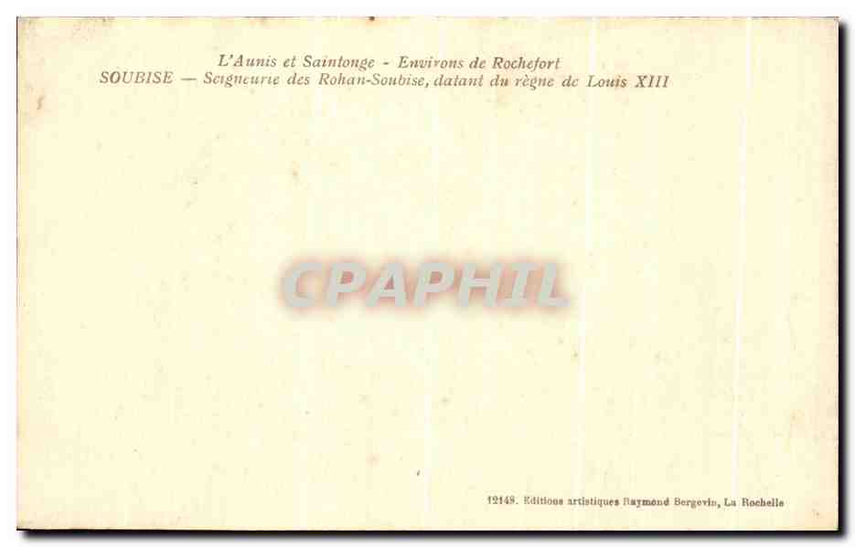 Soubise — Lordship of Rohan-Soubise — Surroundings of Rochefort — Back