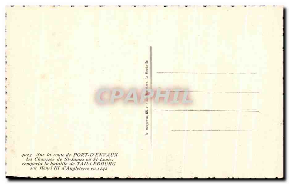 Route de Port-d'Envaux — Chaussée de Saint-James — Éditeur R. Bergerin, n°4027 — Verso
