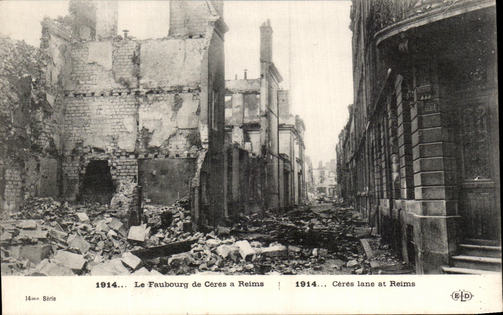 CPA Le Faubourg de Ceres a Reims Militaria
