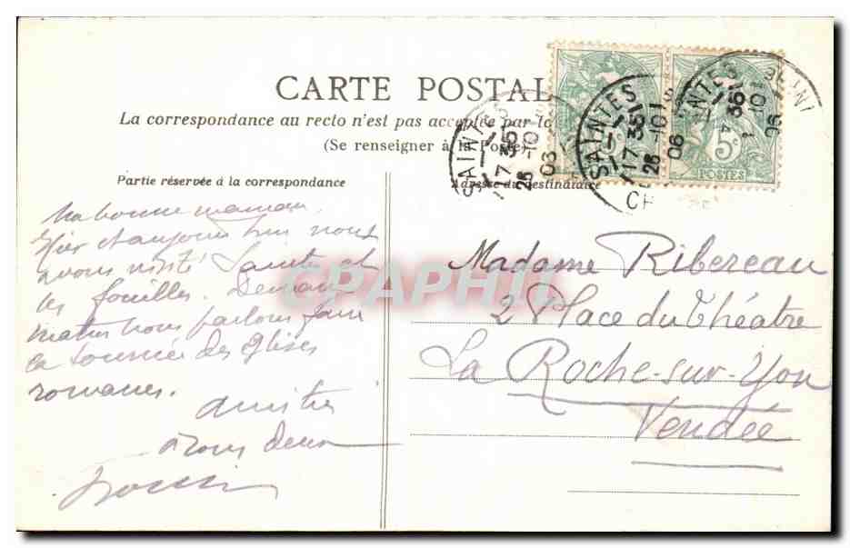 CPA Eglise Des Charentes Venerand L'Eglise — Rückseite