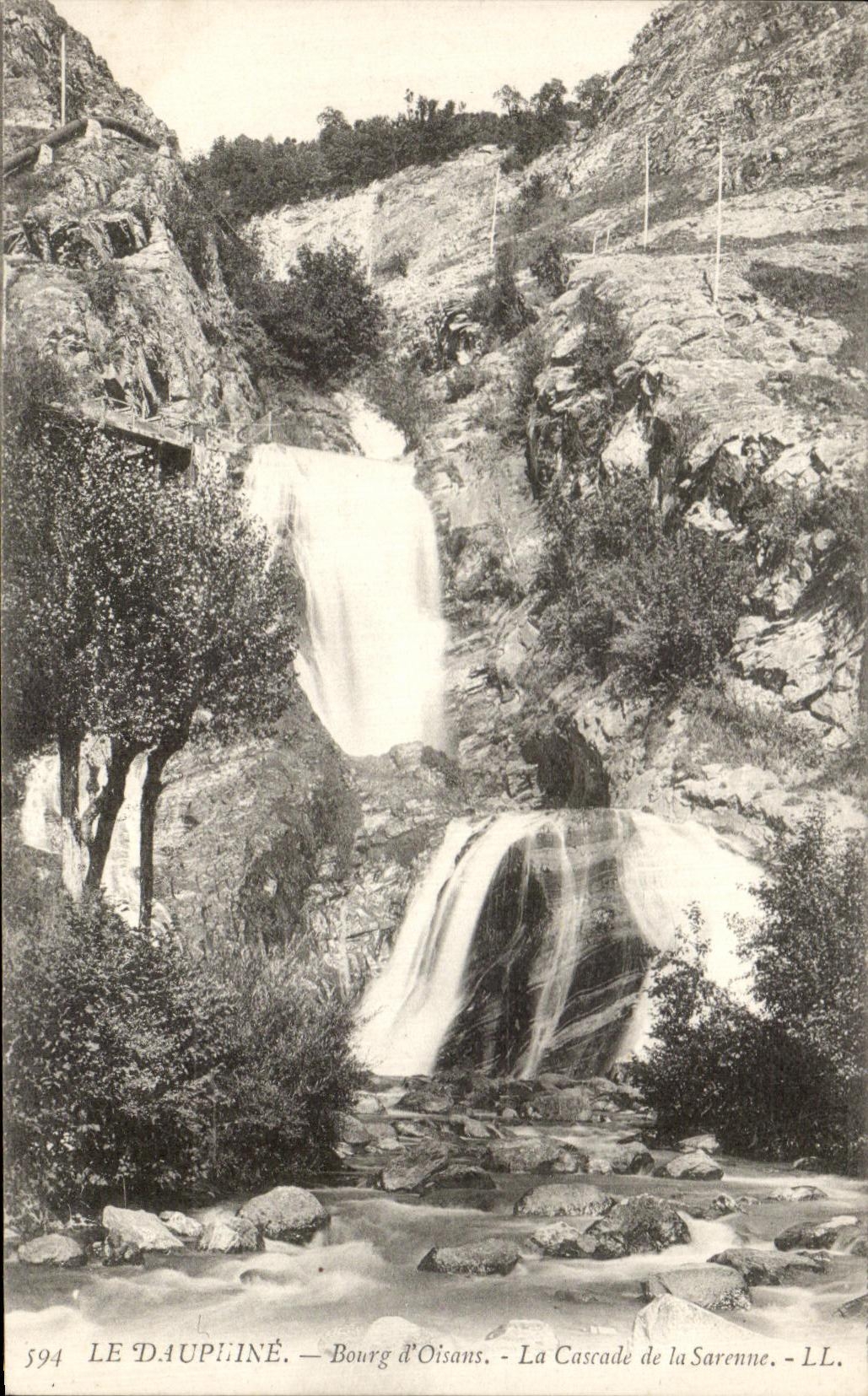 La Cascade de la Sarenne — Bourg d'Oisans — LE DAUPHINÉ — LL — n°594