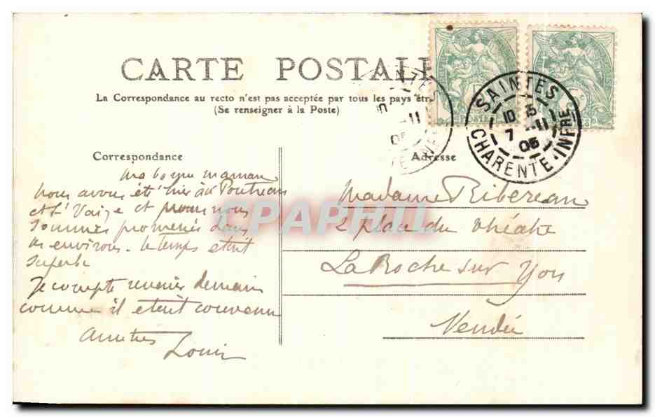 CPA Saintes Arenes Romaines  — Back