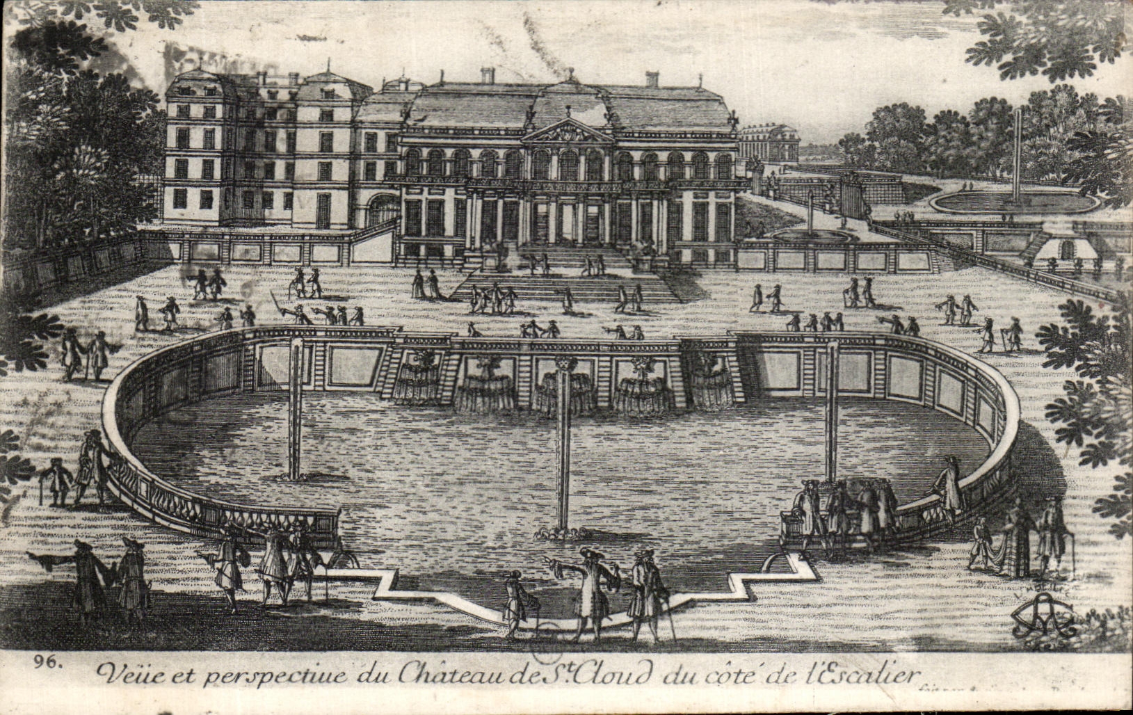 CPA Vue Et Perspectiue Du Chateau De St Cloud Du Cote De l'Escalier