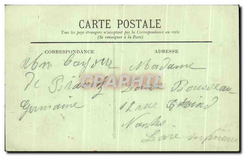 CPA Biarritz Double Vague au Rocher de la Vierge  — Verso