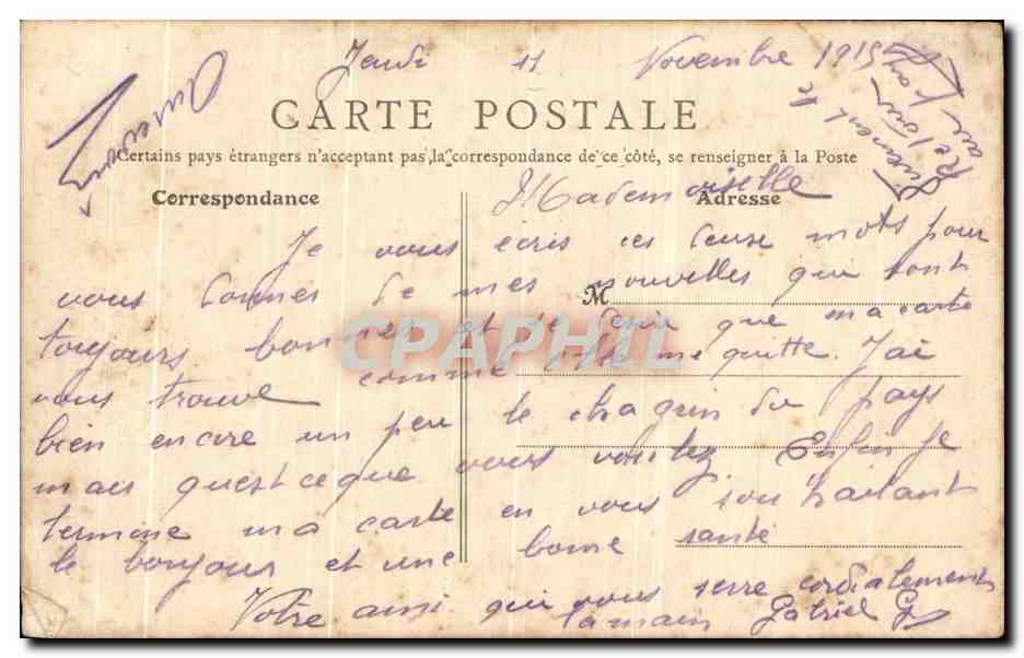 Crépy-en-Valois (Oise) — Monumento de los Veteranos — editor desconocido, n. 4 — Reverso