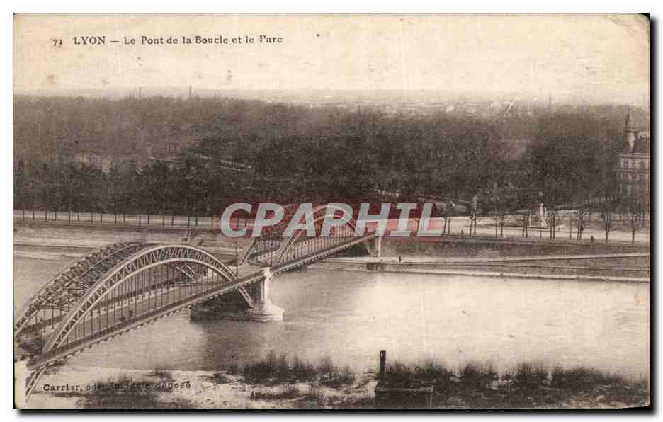 LYON — Le Pont de la Boucle et le Parc — Carréier, série modèle deposes