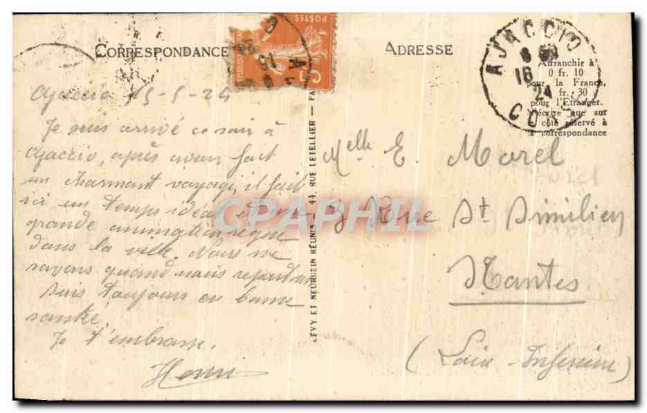 Ajaccio - Sous les Oliviers - L.L. n°80 — Rückseite