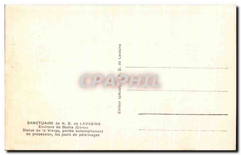 Sanctuaire de N.D. de Lavasina — Corse — Environs de Bastia — Reverso