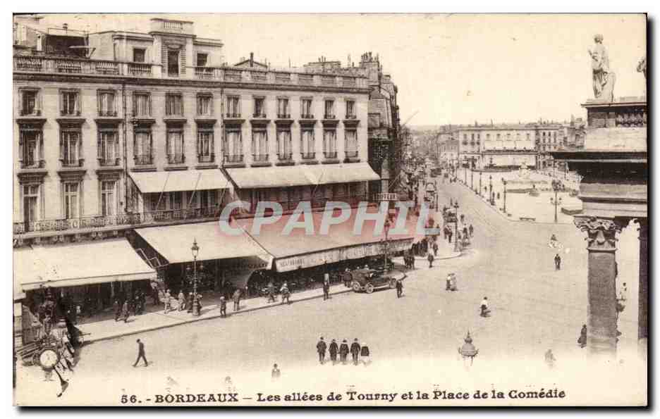CPA Bordeaux Les Allees de Tourny et la Place de la Comedie