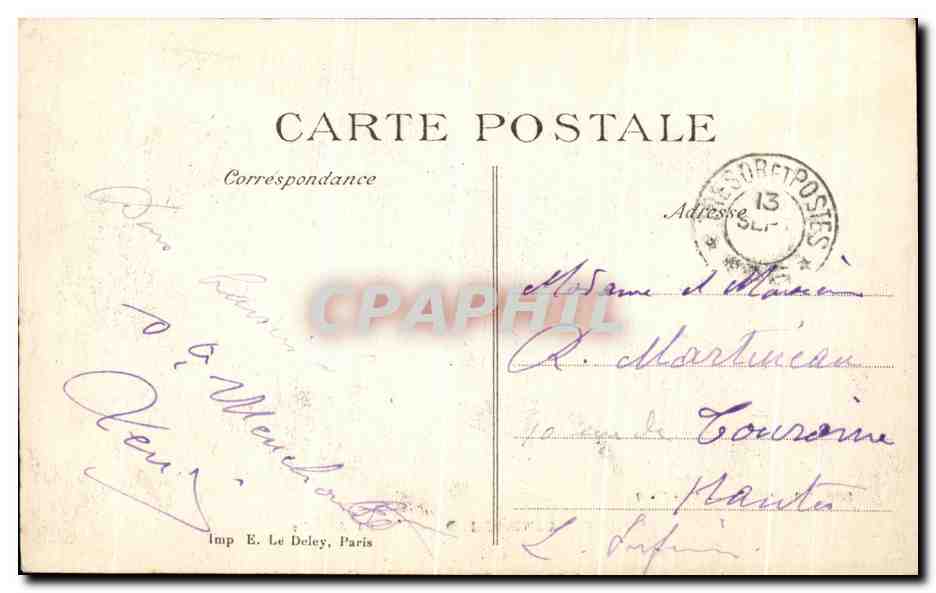 Sainte-Menehould — The Town Hall — Edit. Mlle Philbert — Visé No 2 — Back
