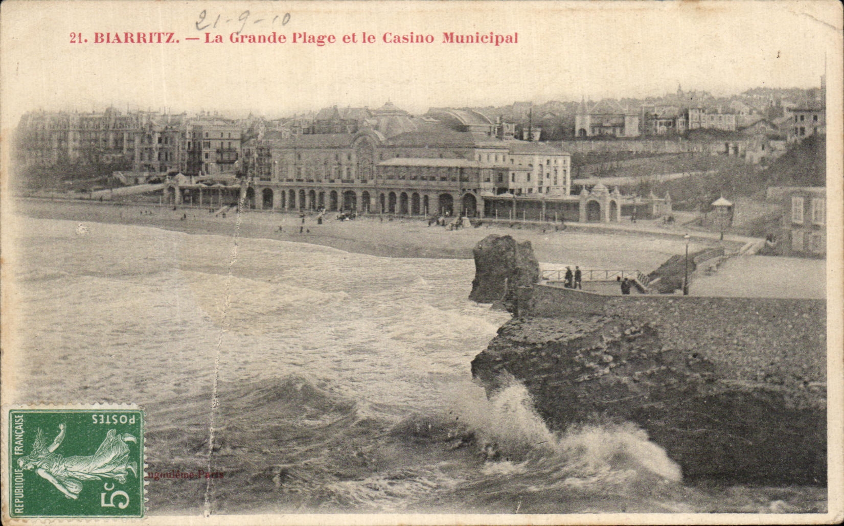 CPA Biarritz La Grande Plage et le Casino Minicipal