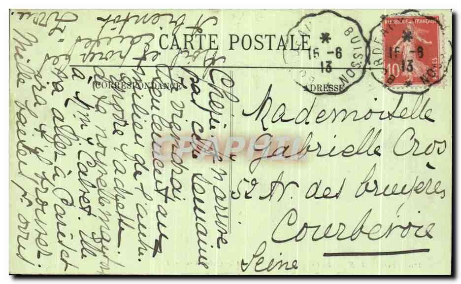 Bordeaux — La Colonne des Girondins et les Quinconces — LL. N° 186 — Verso
