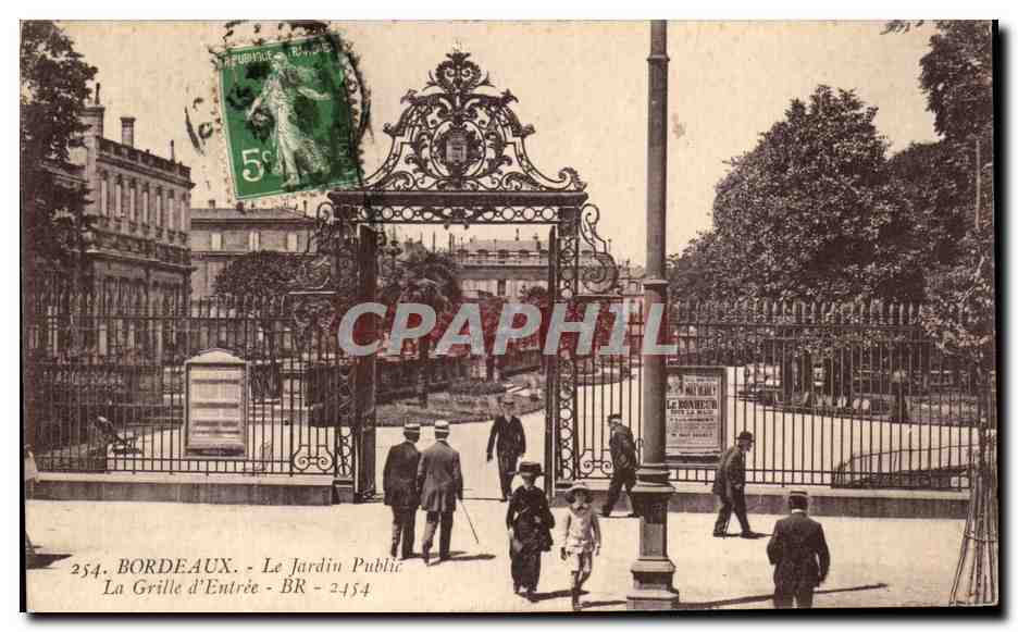 CPA Bordeaux Le Jardin Public La Grille d'Entree