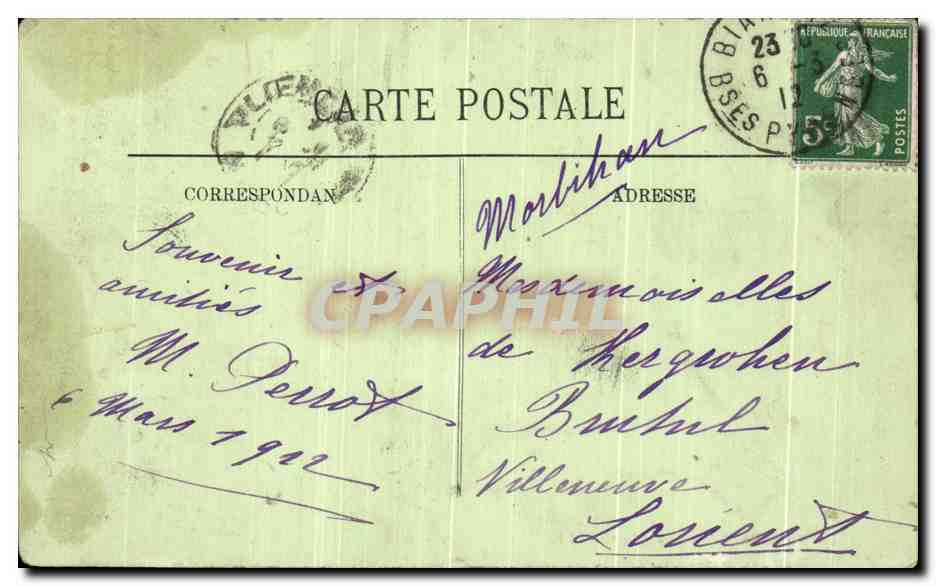 CPA Biarritz La Plage Enfants — Verso