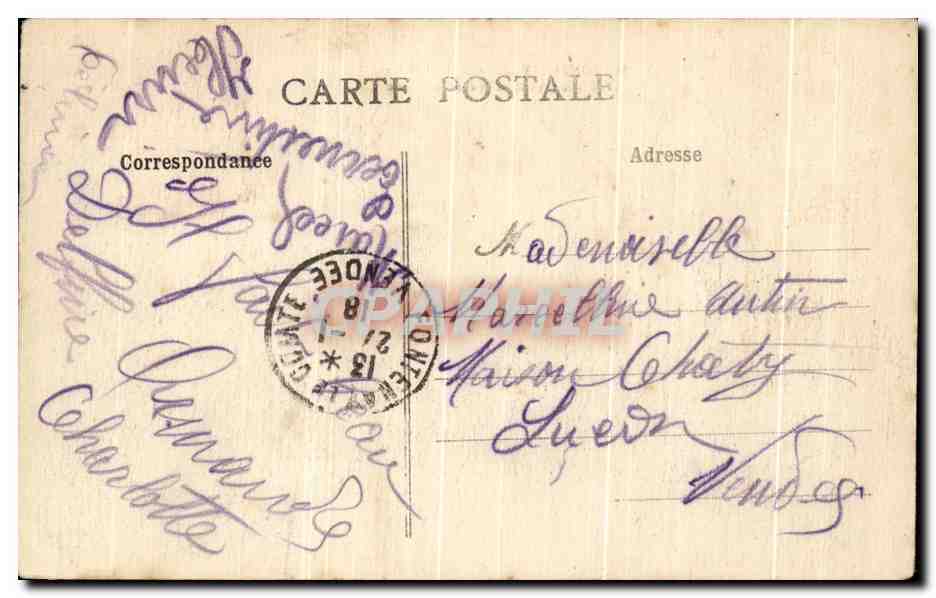 CPA Fontenay Le Comte Hotel de Ville et le Jardin Public — Rückseite