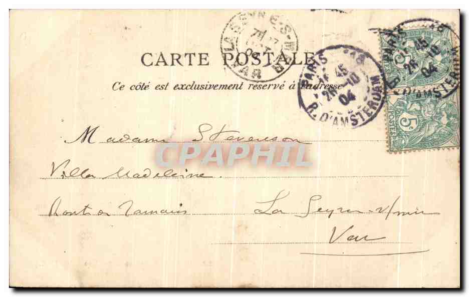 CPA Bois de Boulogne Le Lac — Rückseite