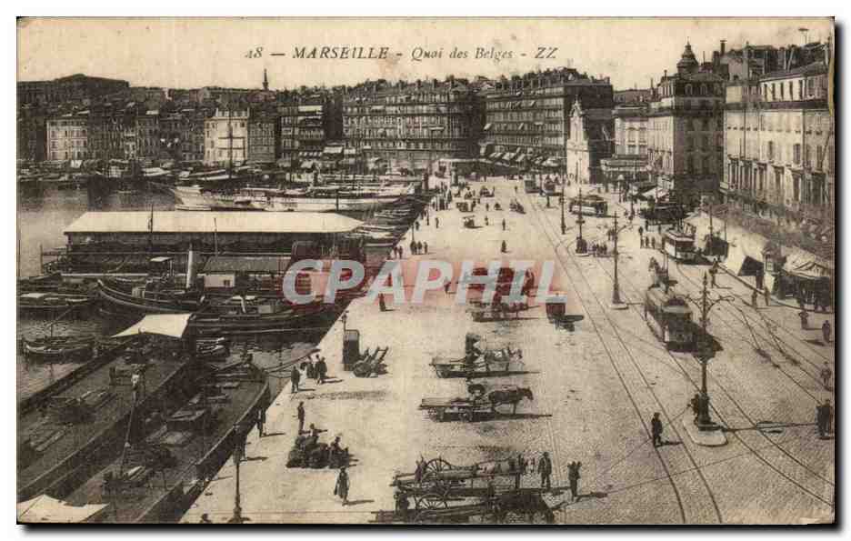 CPA Marseille Quai des Belges Bateaux