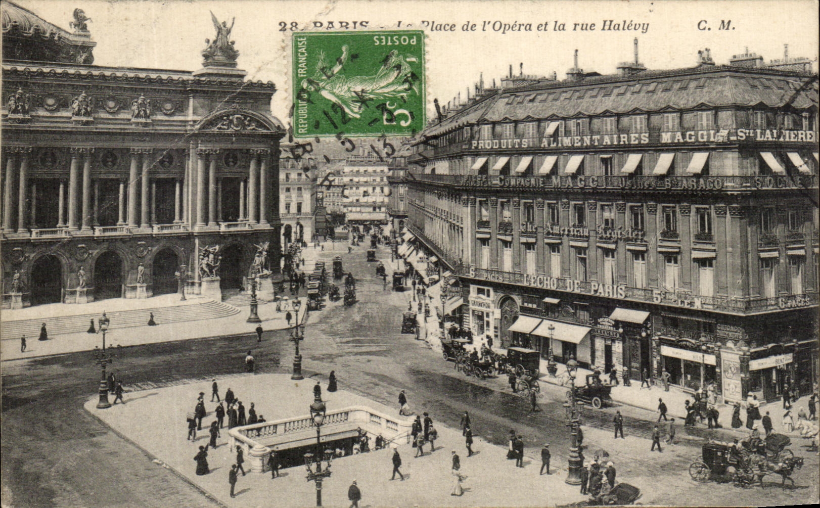 CPA Paris Place de L'Opera et la rue Halevy metro