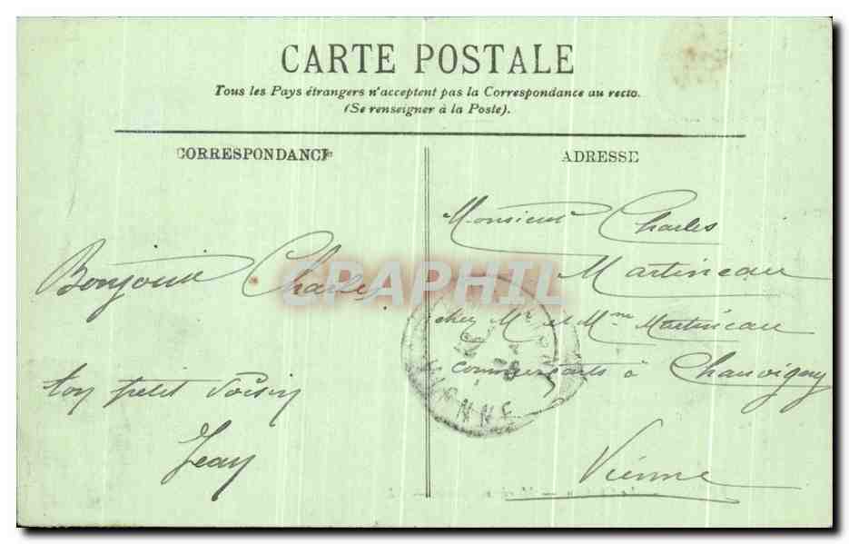 CPA Pornic La Chateau Maree Montante Bateau — Back
