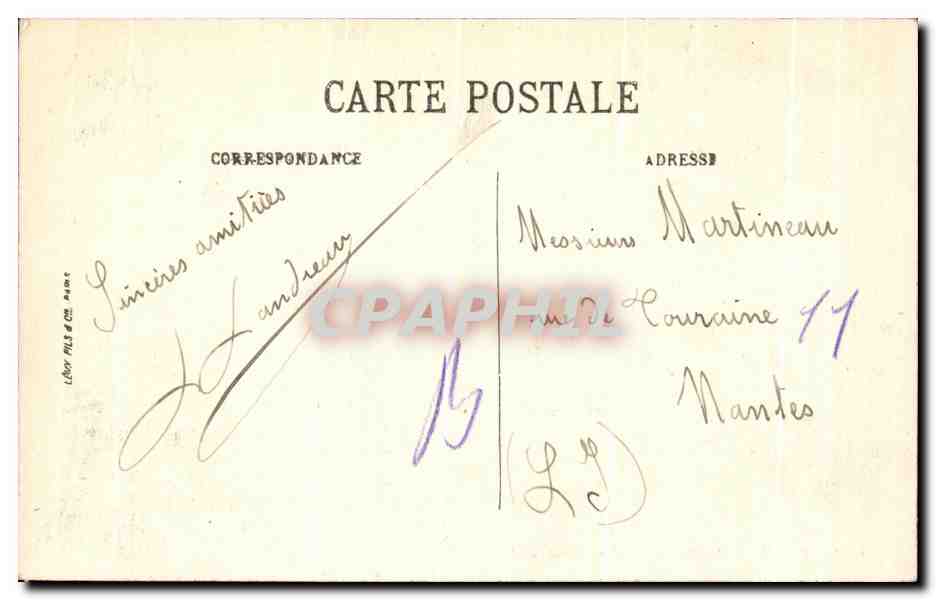 CPA Paris La Bourse du Commerce — Rückseite