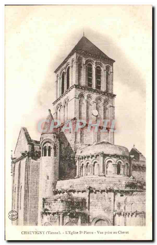 CPA Chauvigny L'Eglise St Pierre Vue Prise au Chevet