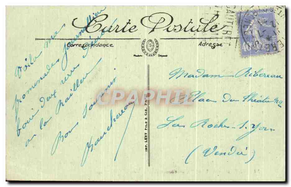 CPA Environs de Cauterets Chemin de la Raillere et le Cabaliros — Verso