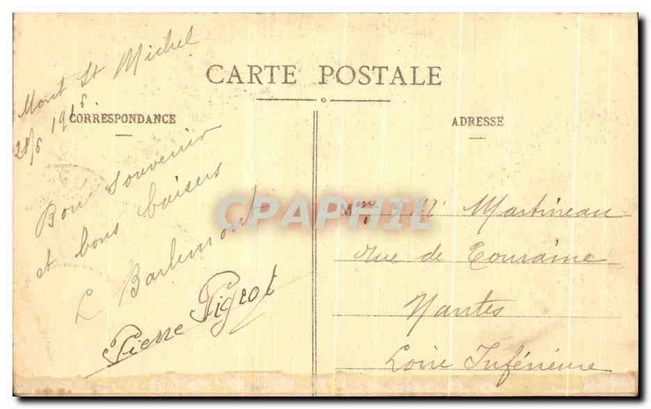 CPA Mont St Michel Voiture de Genets — Verso