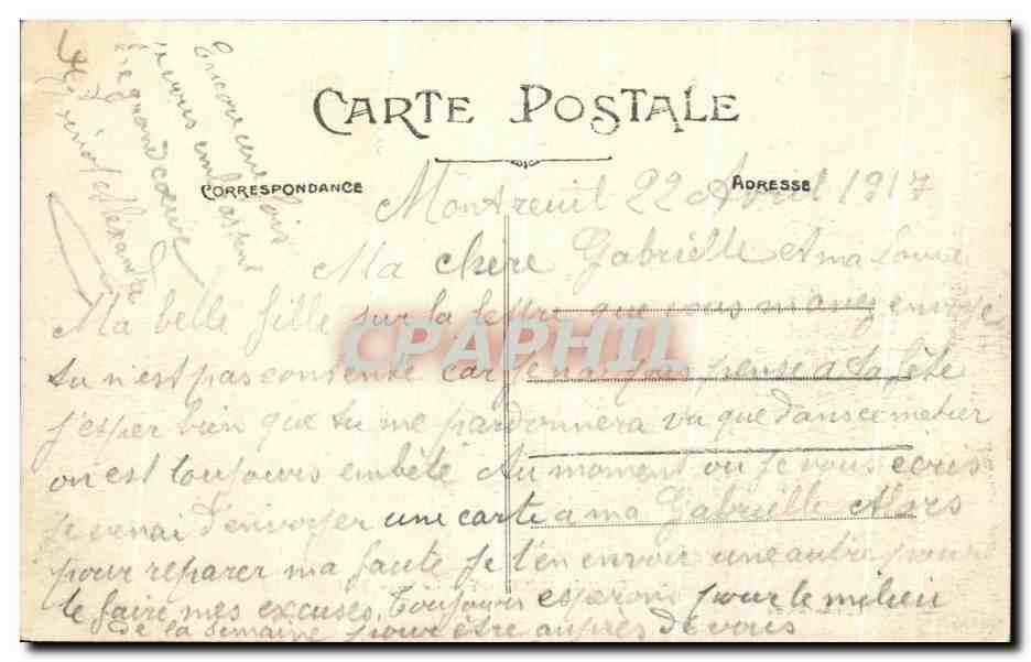 CPA Montreuil Belfroy Le Sous Bois — Rückseite