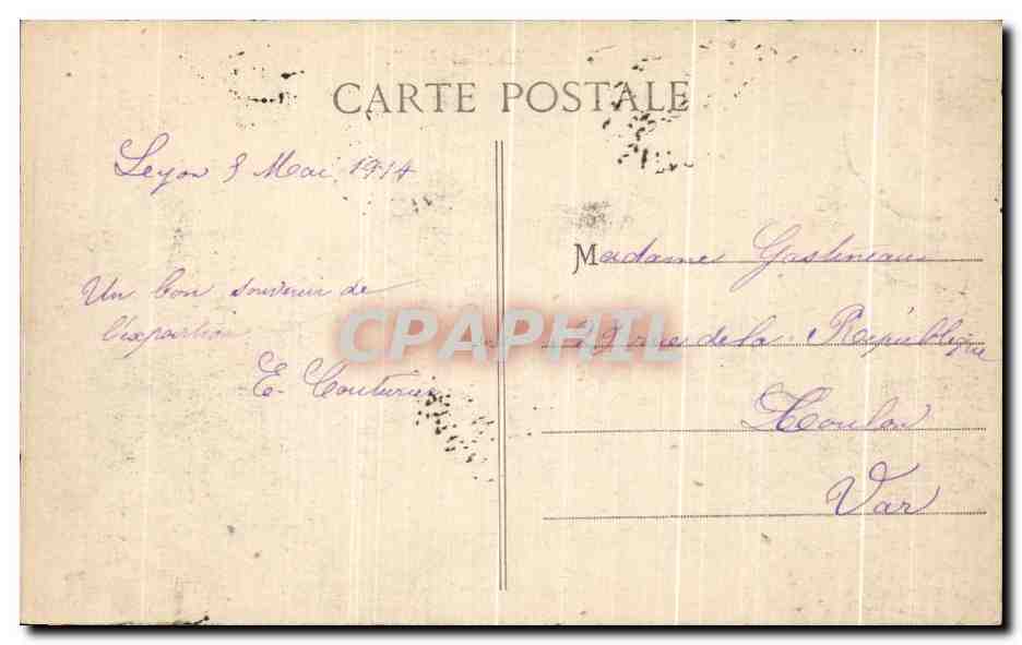 CPA Lyon Exposition Le Grand Hail et la Section d'Horliculture — Verso