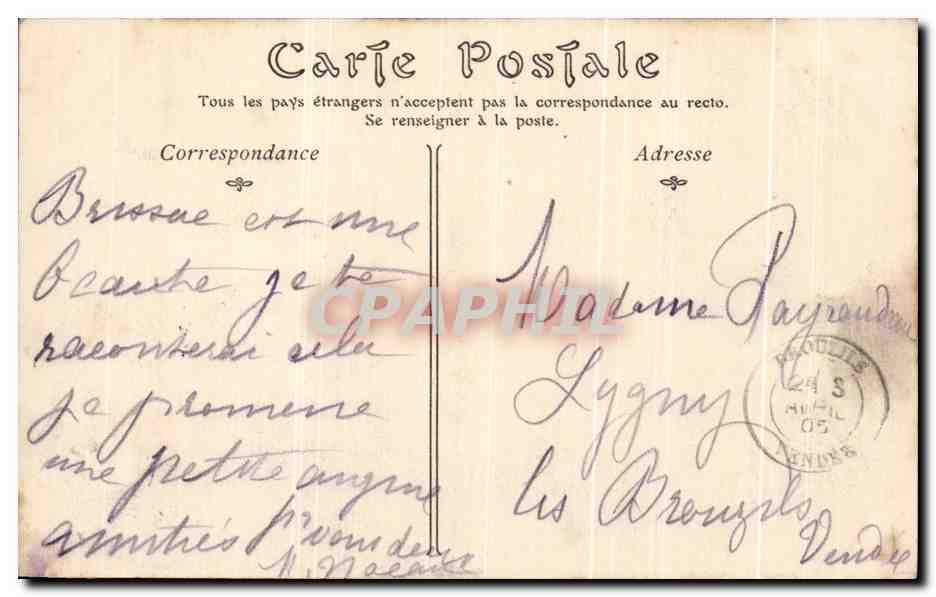 CPA Chateau de Brissac Facade Principale — Verso