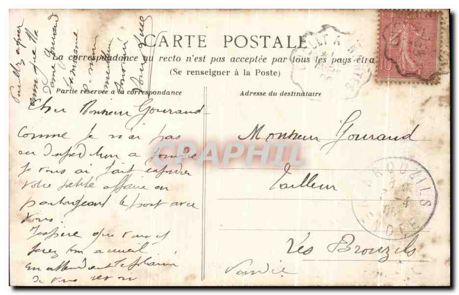 CPA Beaupreau Chateau du Bois du Coin  — Rückseite