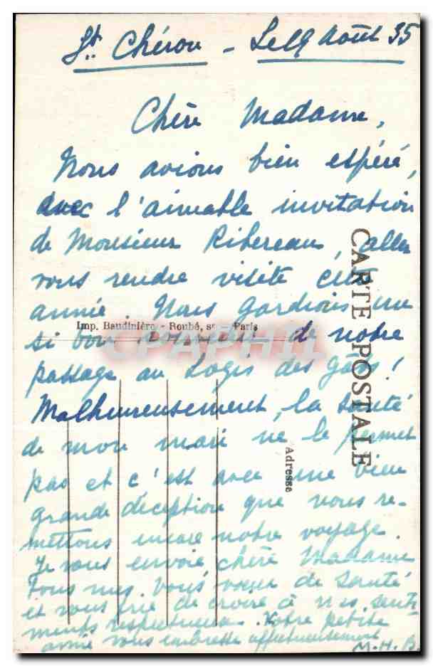 CPA Saint Cheron Vue Generale Prise de Mirgaudon  — Back