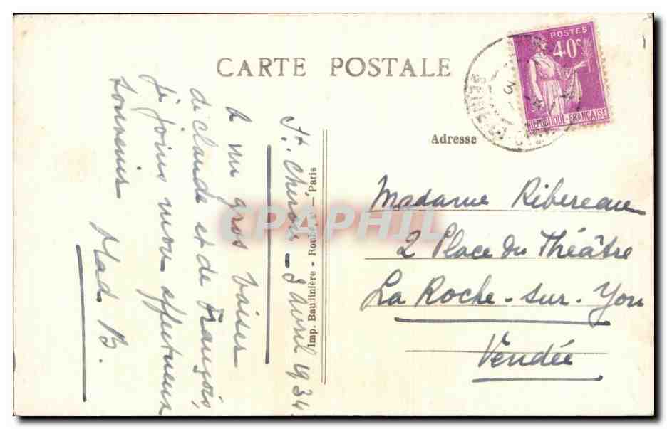 CPA Saint Cheron Vue artisique Dans Les Bois de Mirgaudon  — Back