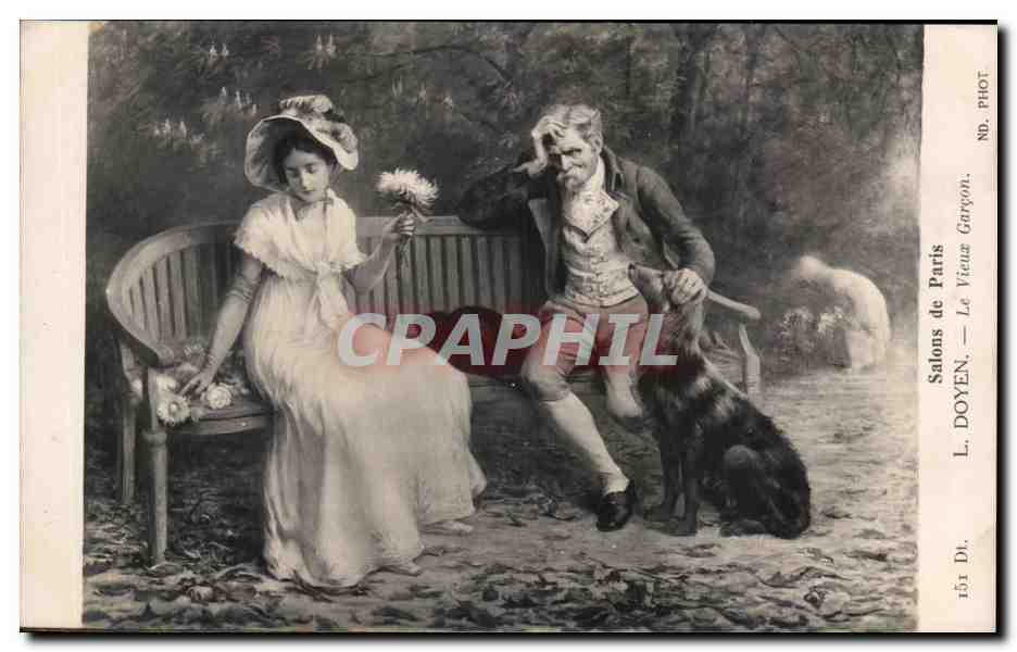 CPA Salons de Paris Doyen Le Vieux garcon Chien