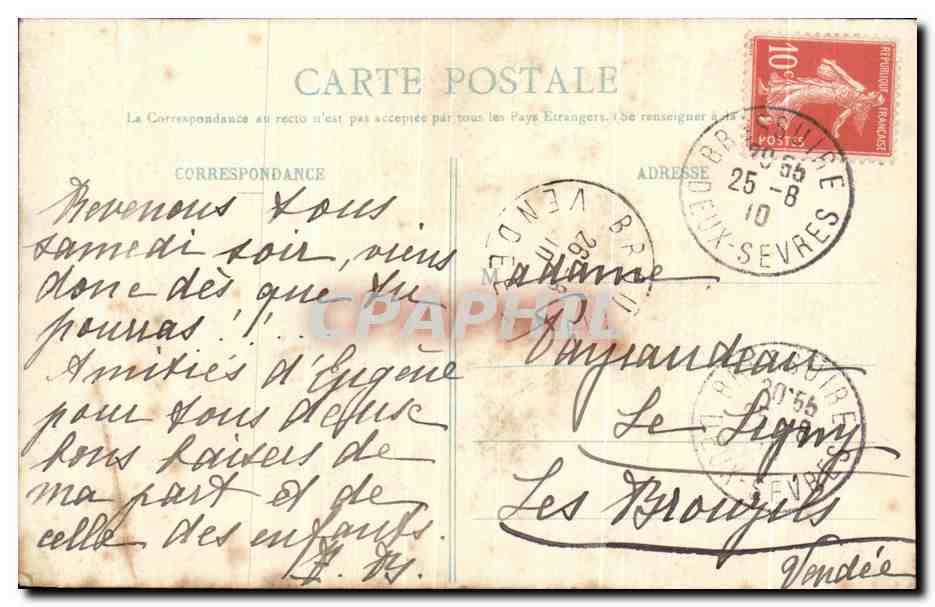 CPA Bressuire La Poterne du Chateau  — Rückseite