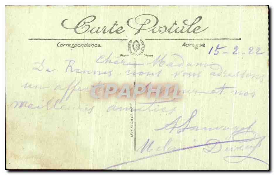Rennes — Palace of Justice, Great Chamber of the Parliament of Brittany — Loges of Madame de Sévigné — LL. n°20 — Back