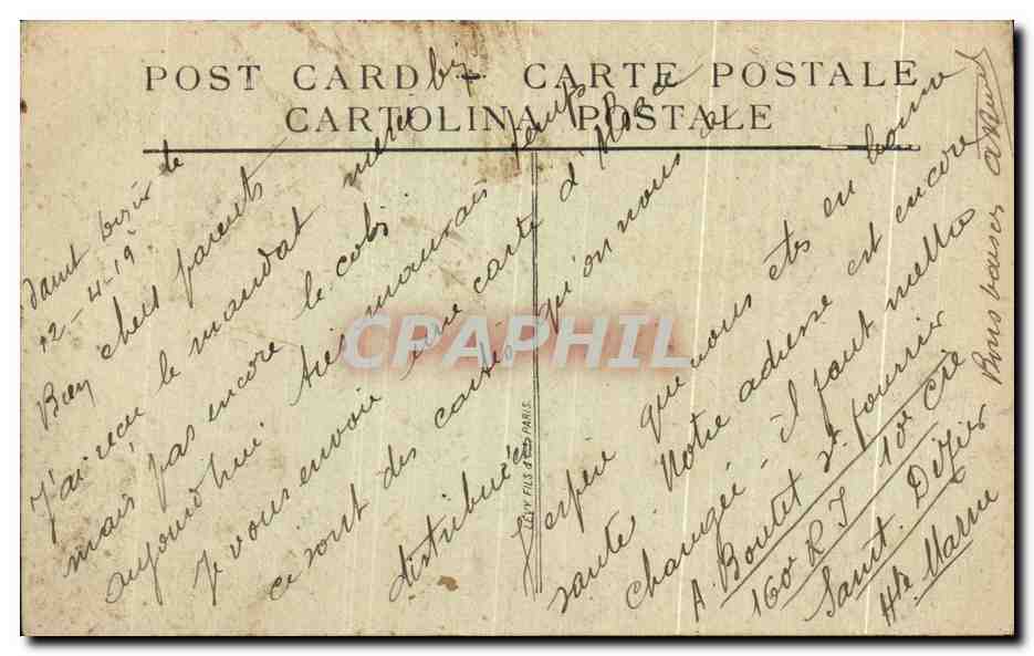 CPA Portail de l'Eglise de Husseren Alsace — Rückseite