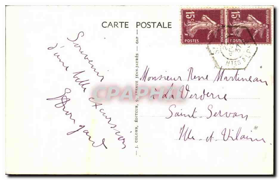 CPA Les Alpes Vallee du Quesyras Saint Veran  — Rückseite