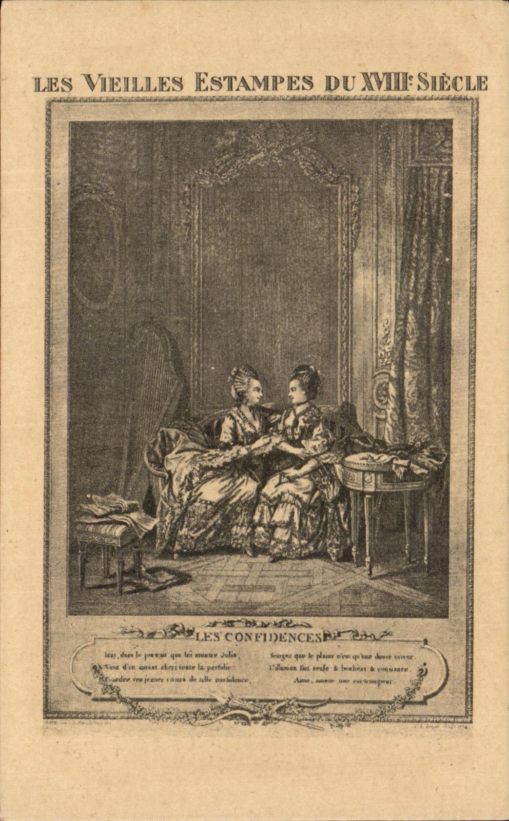 CPA Les Vieilles Estampes du 18eme Siecle Les Confidences