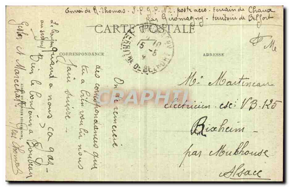 CPA Belfort La Savoureuse et le Quai Vauban — Verso