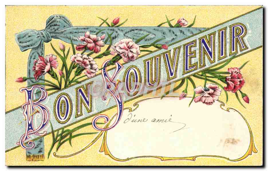 Bon Souvenir — Carnations et ruban — Arlaud & Nozais, NANTES, N°11