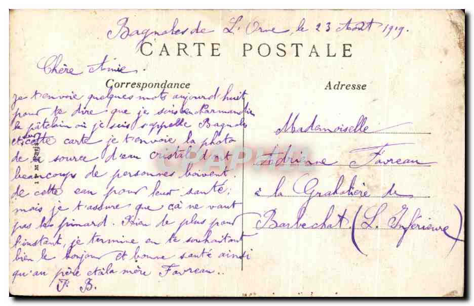 CPA Bagnoles de L'Orne Benediction de La Source — Reverso