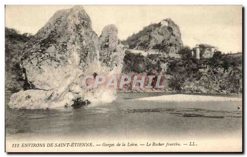 Environ de Saint-Étienne — Gorges de la Loire — Le Rocher fourchu — LL.