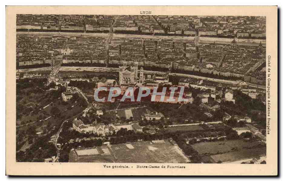 CPA Lyon Vue Generale Notre Dame de Fourviare 